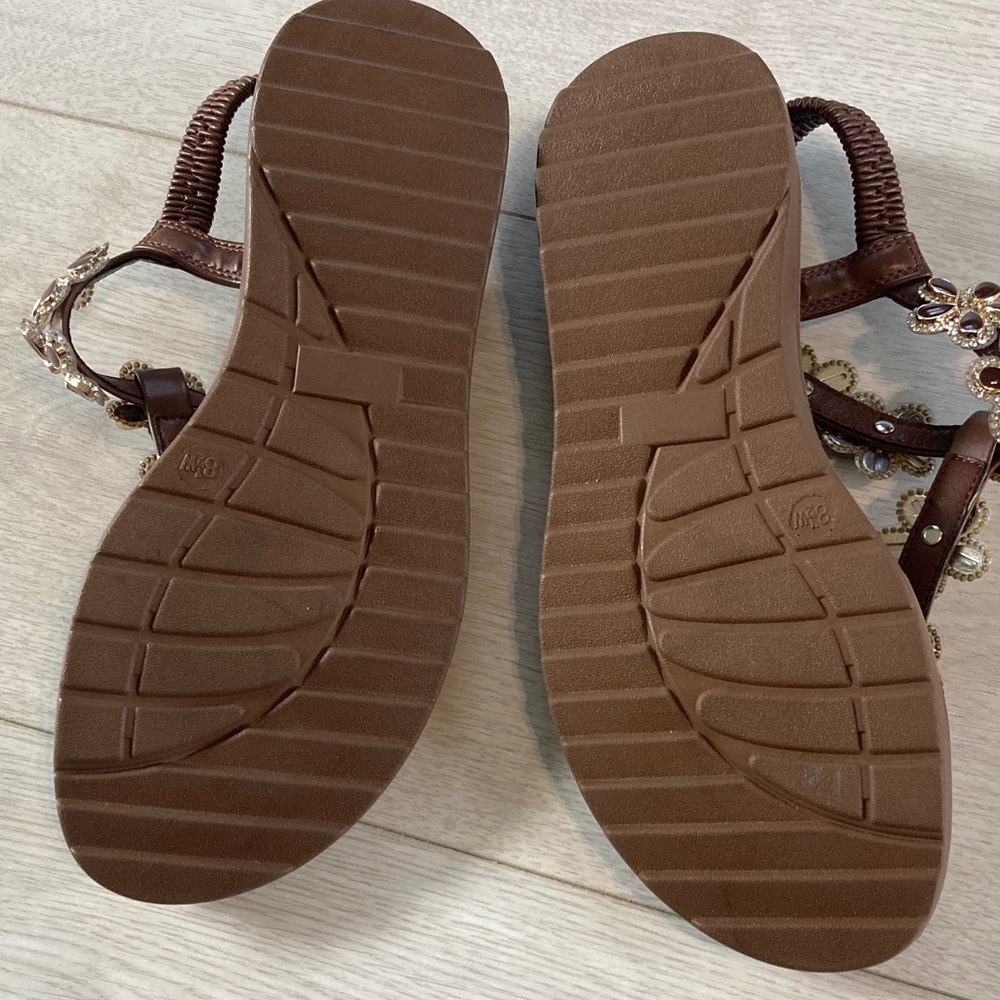 Brown Floral Sandals - Picture 2 of 5